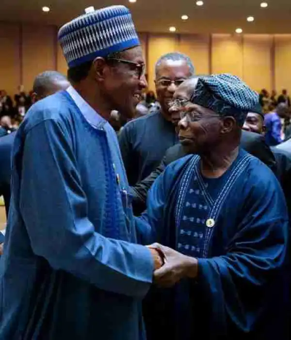 See What Buhari & Obasanjo Did When They Met In Ethiopia After The Letter (Photos)